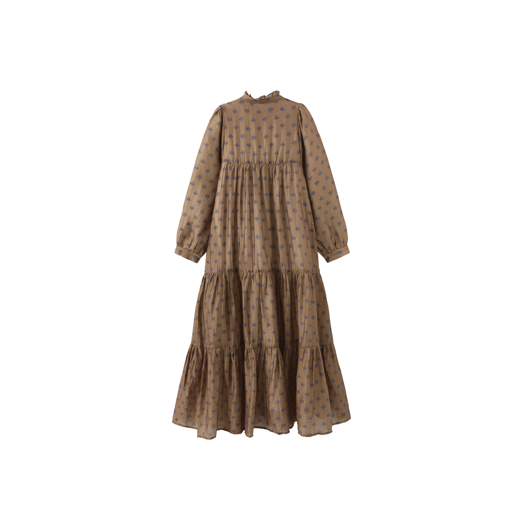 Tiered Printed Puff Sleeve Dress