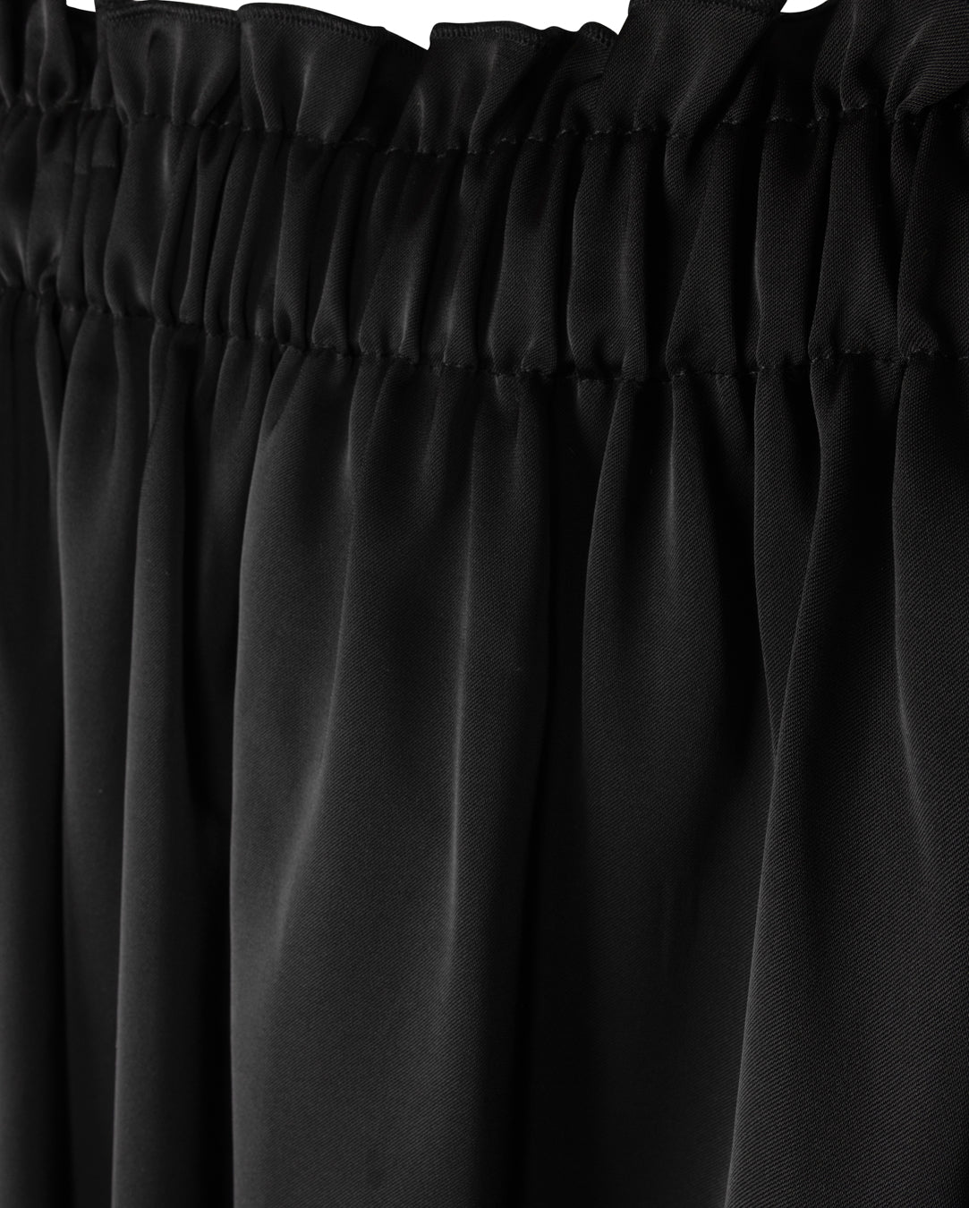 Elastic Ruffle Waisted Full Skirt