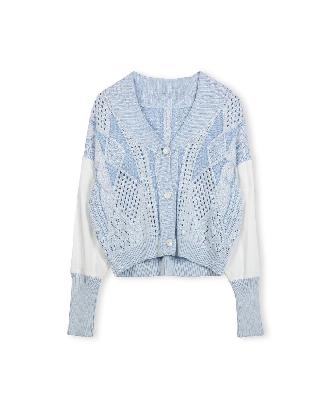 Open Knit Cowl Neck Cardigan