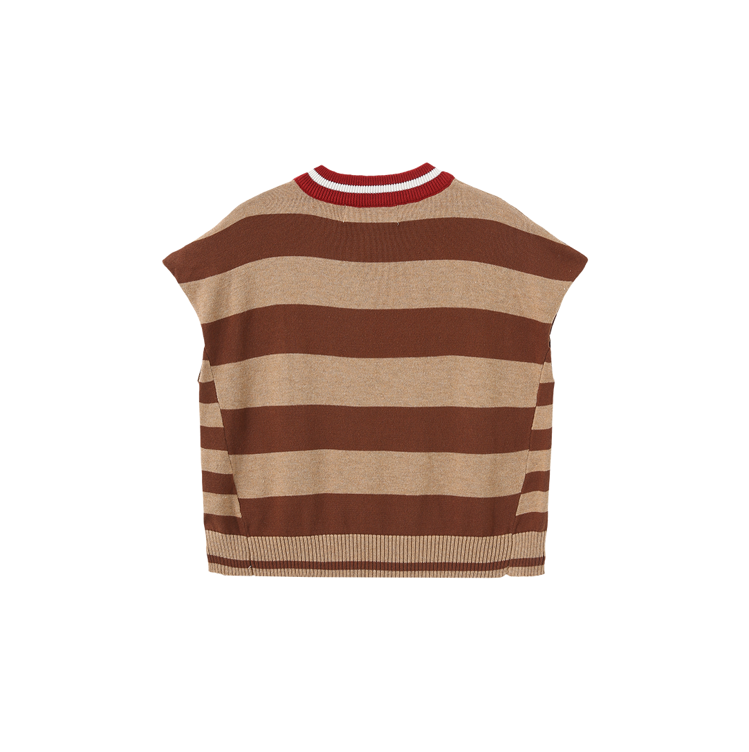 Wide Striped Knit Vest