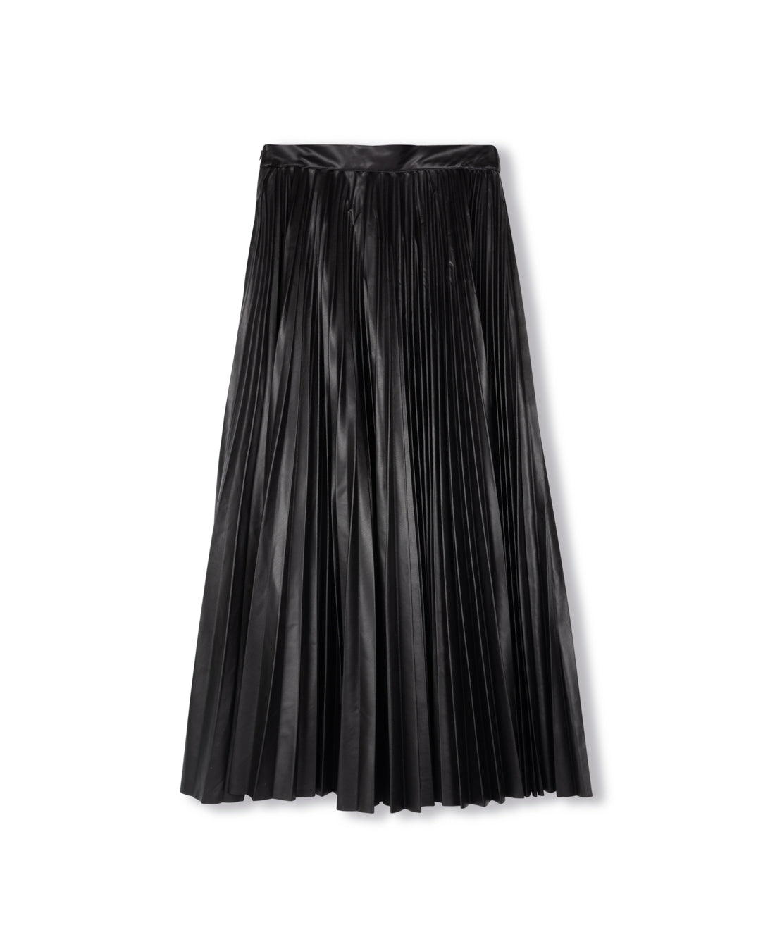 Doby Leather Pleat Skirt