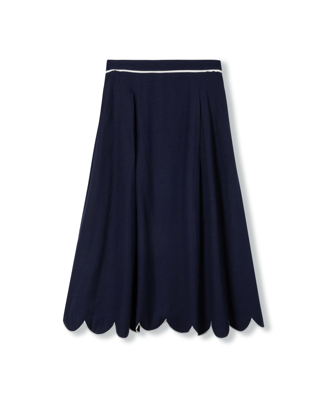 Scallop Trim Flowy Skirt