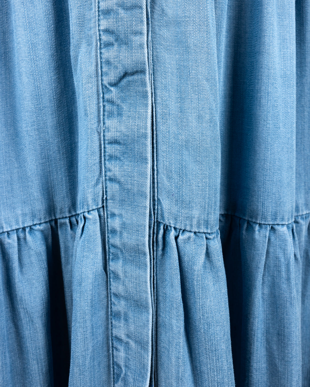 Denim Blouse Waisted Maxi Dress