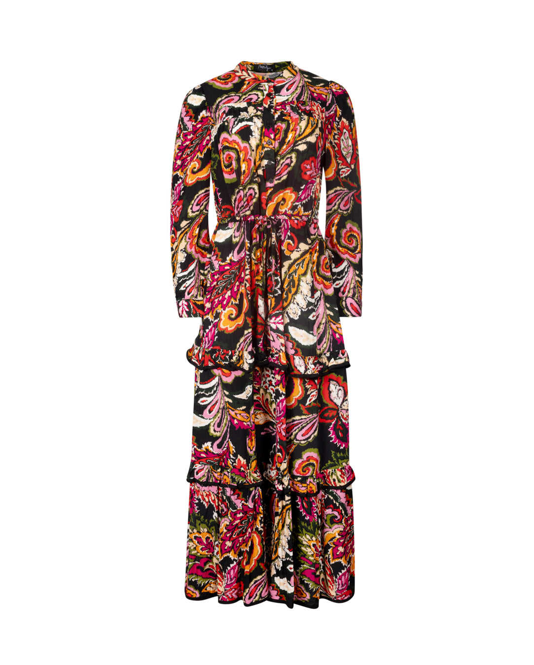 Drawstring Printed Waisted Dress