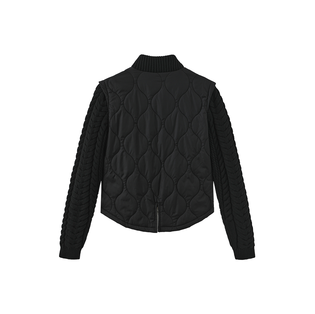 Knit Quilted Contrast Jacket