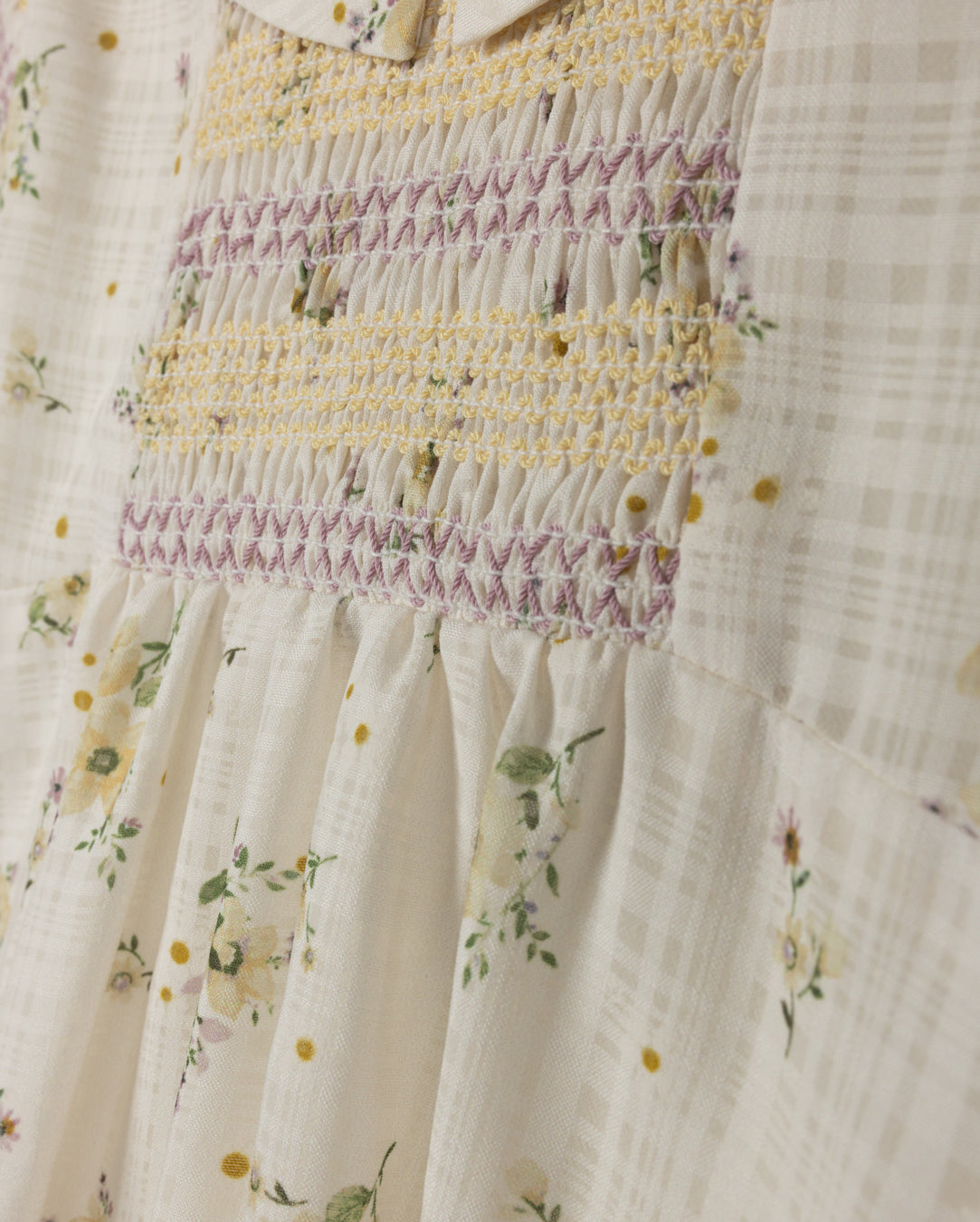 Smocked Printed Swing Dress