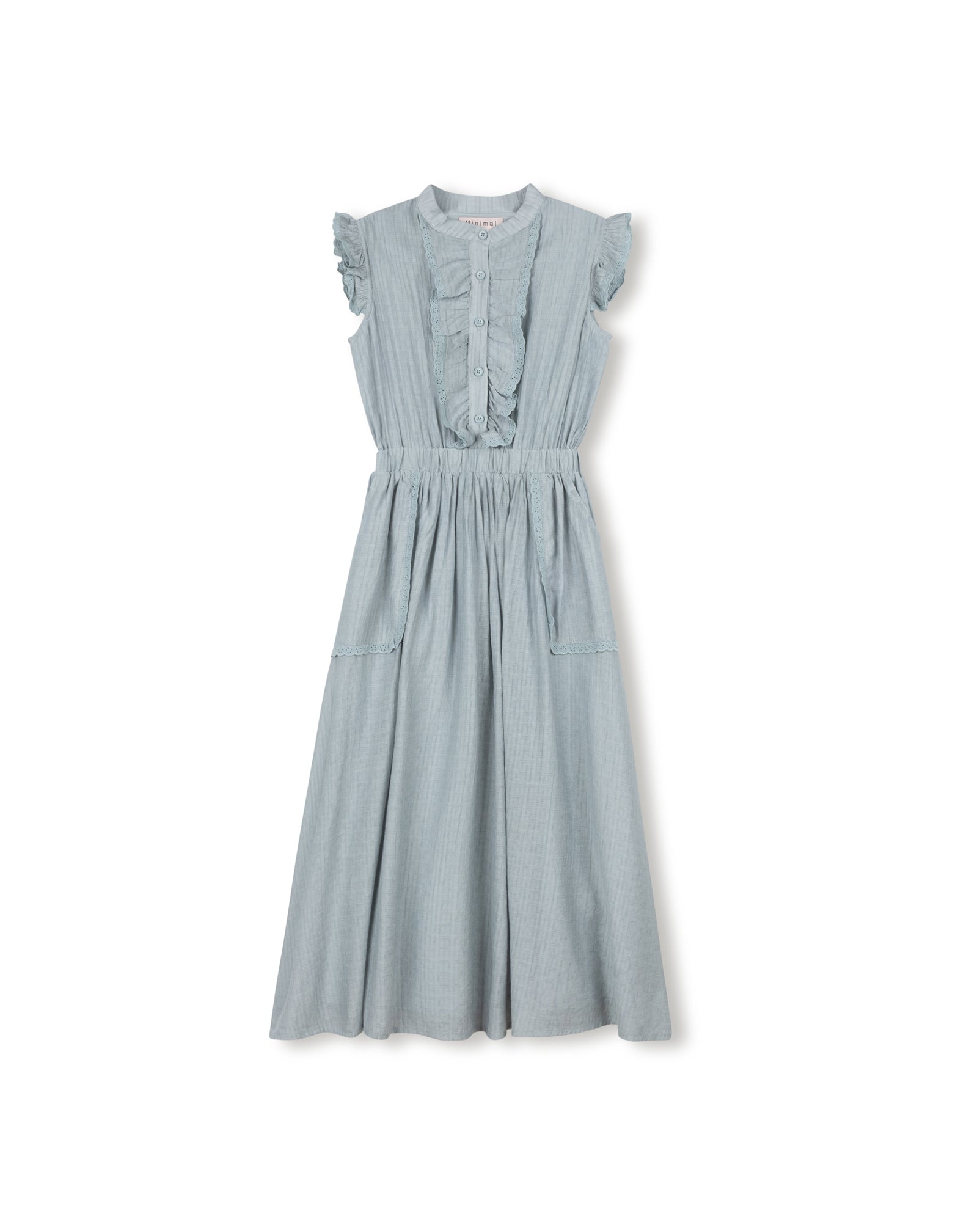 Ruffled Detail Midi Elastic Waist Dress - Junees