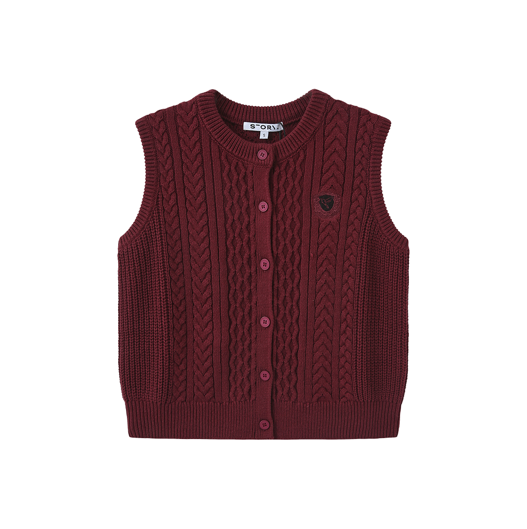 Button Down Cable Knit Vest