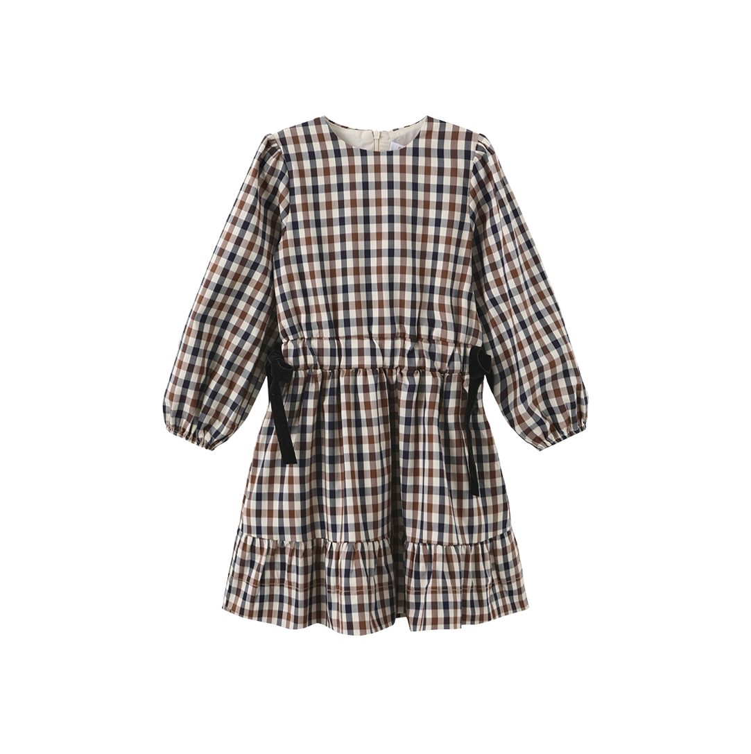 Checked Bow Waisted Dress