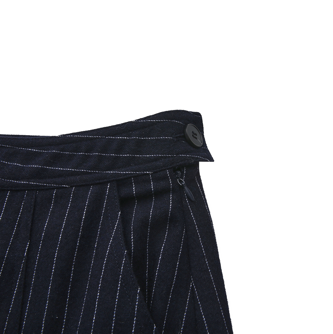 Wool Pinstripe A-Line Skirt