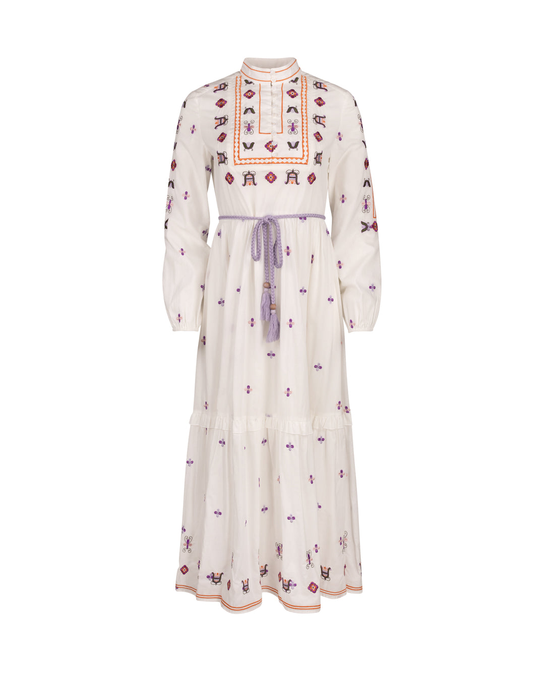 Embroidered Gauze Midi Dress - Junees