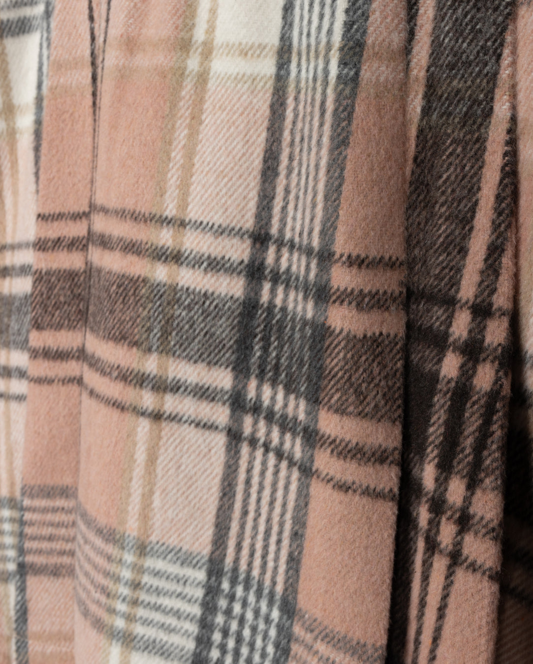 Gilt Wool Side Pleated Plaid Skirt