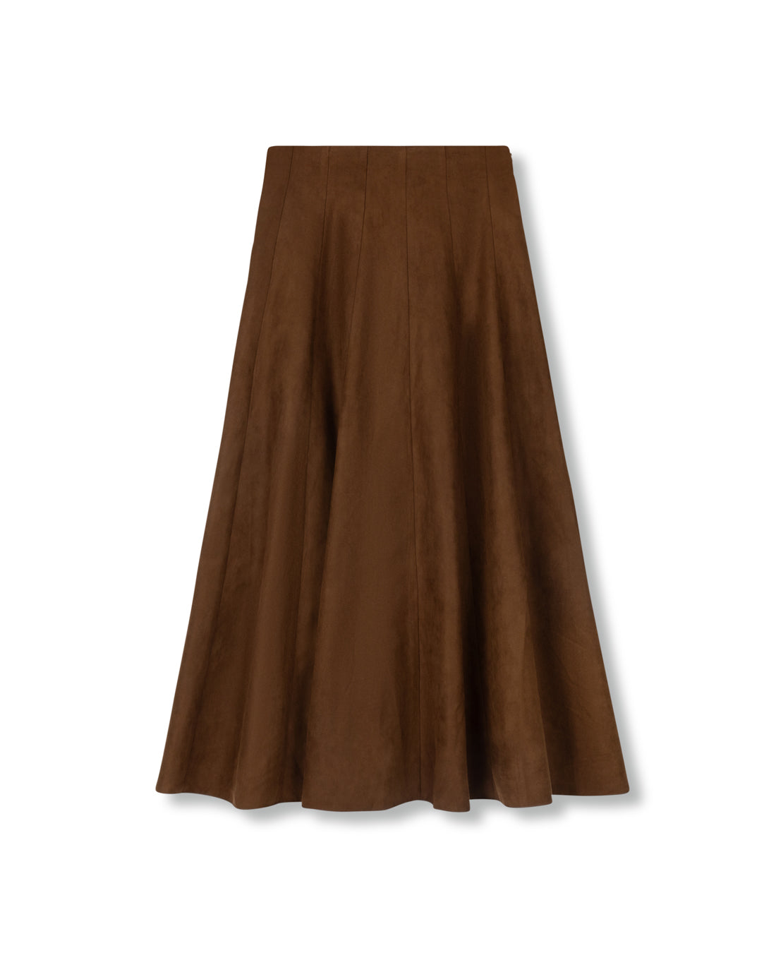 Suede Paneled Maxi Skirt W-22617