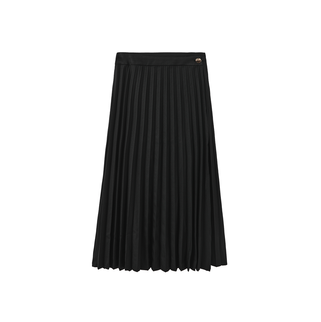 Pleated Wrap Maxi Skirt