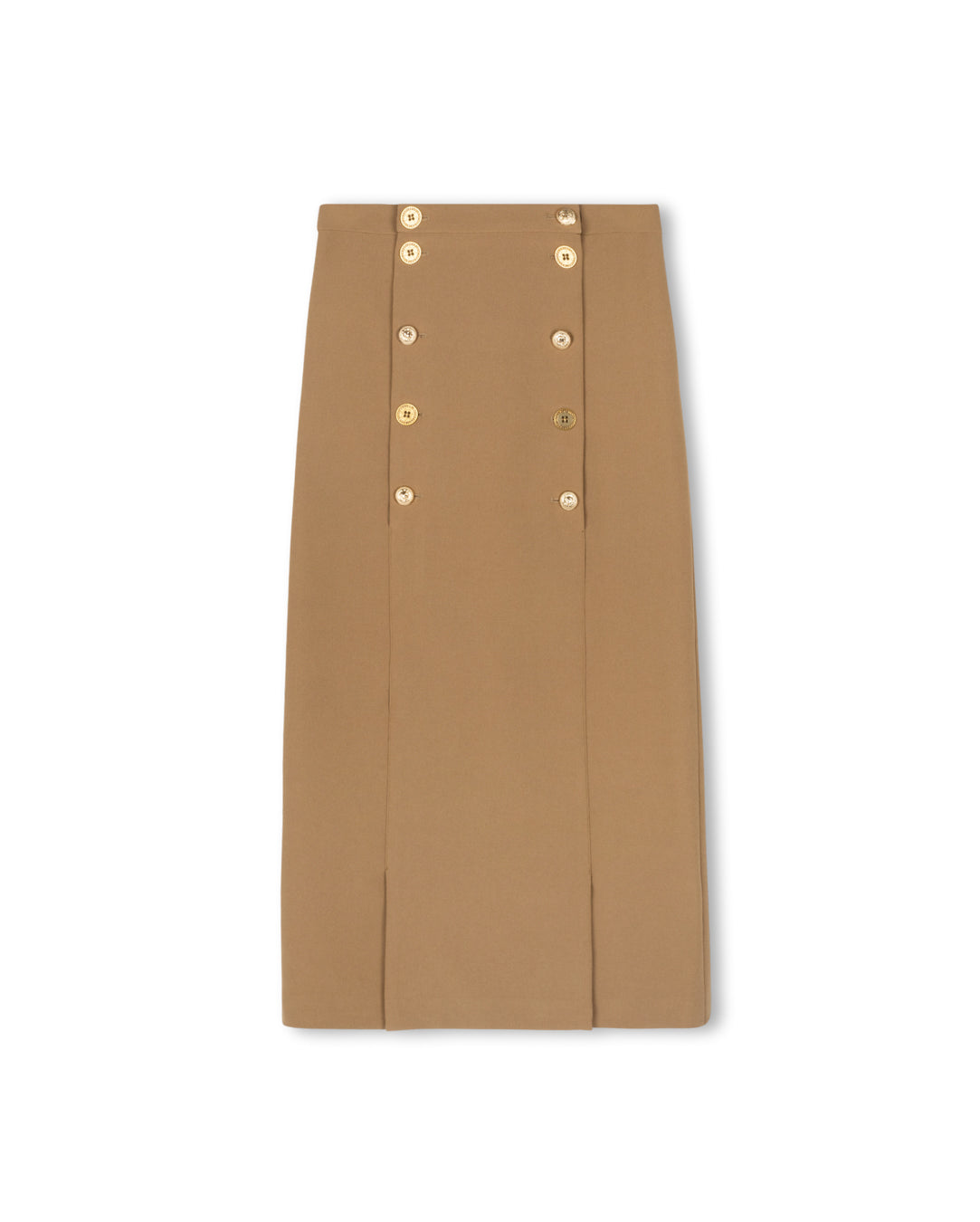 Button Placket Detailed Straight Skirt