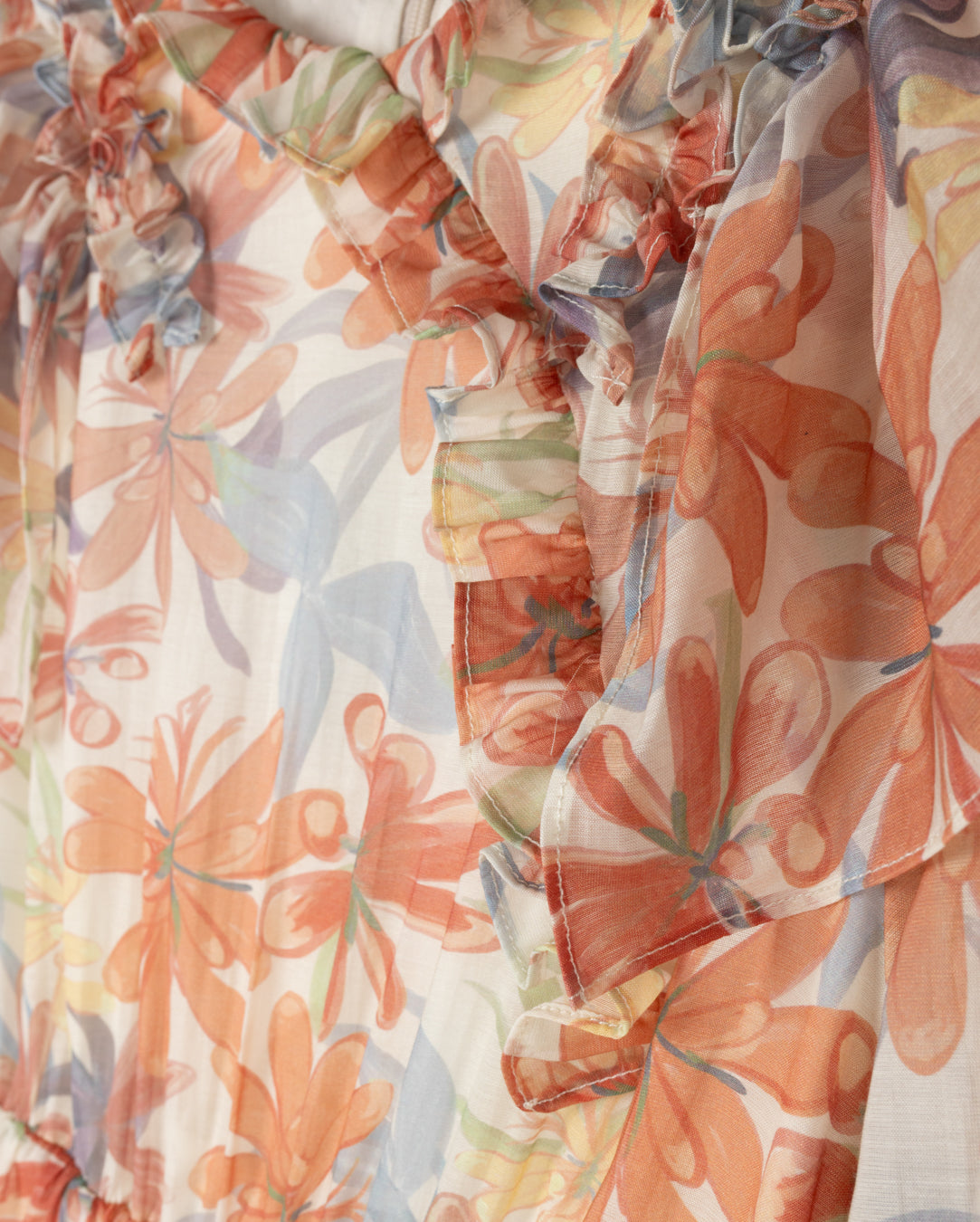 Floral Shear Ruffle Dress