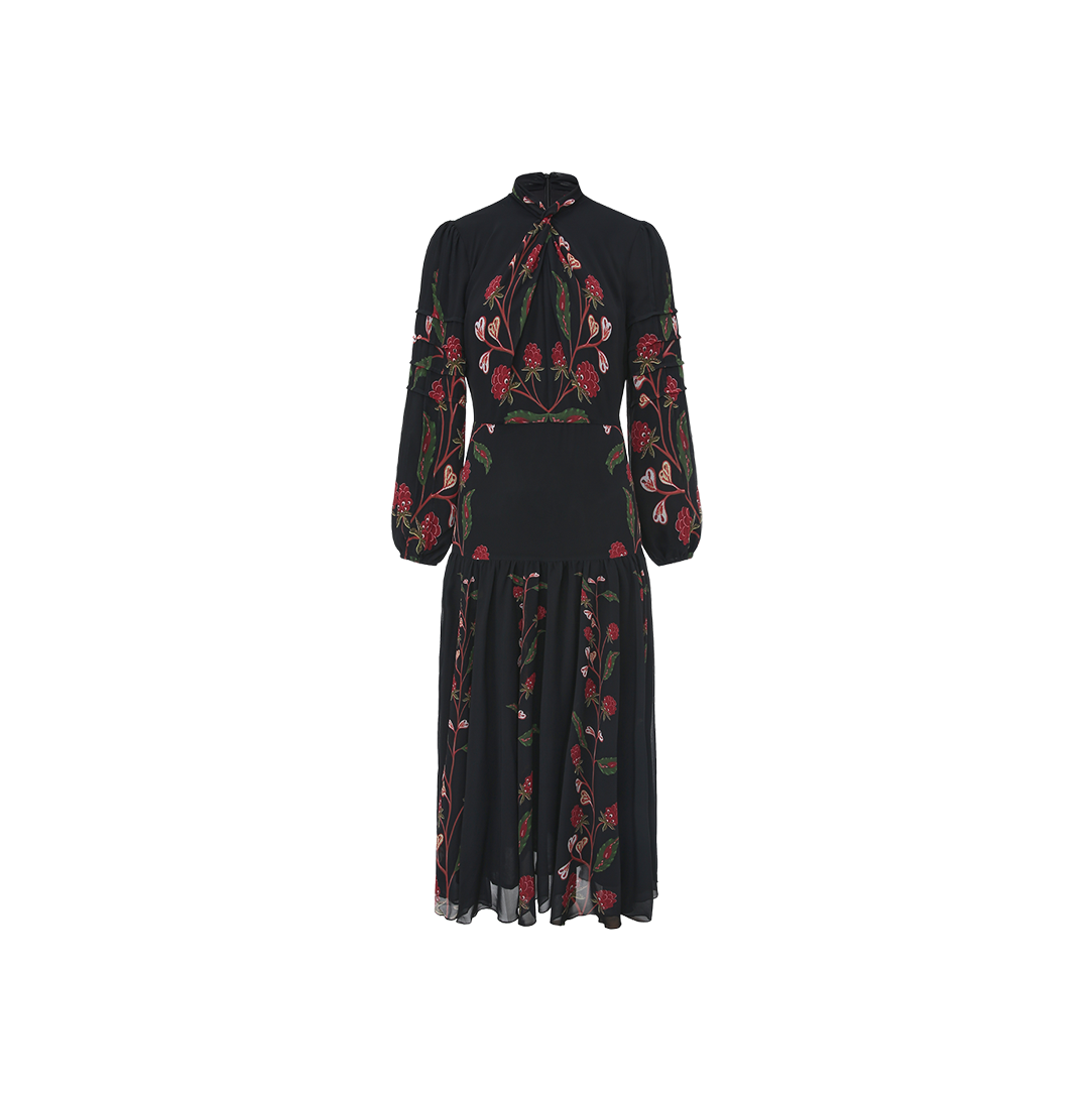 Berry Garden Black Dress