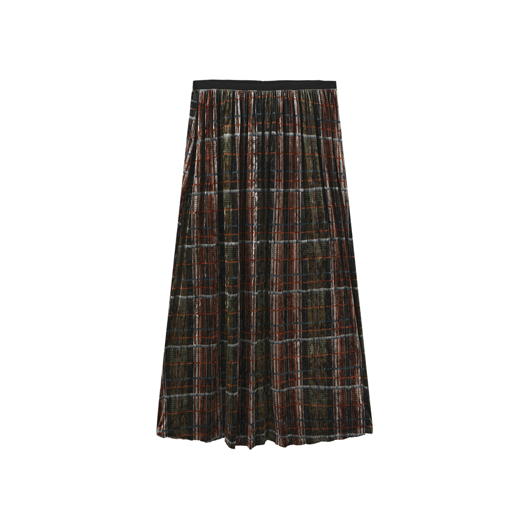 Eton Velvet Accordian Pleated Skirt