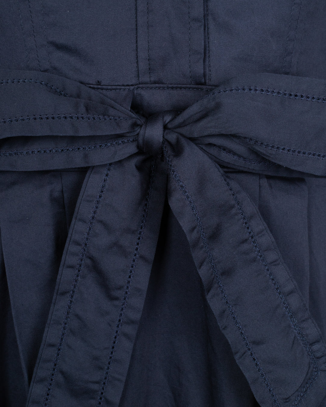 Poplin Bow Waisted Trim Dress - Junees