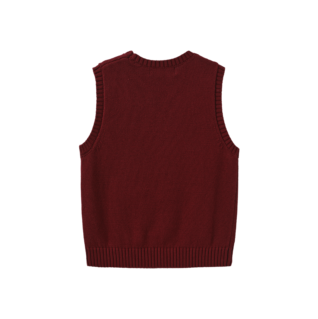Flower Knit Embroidered Vest