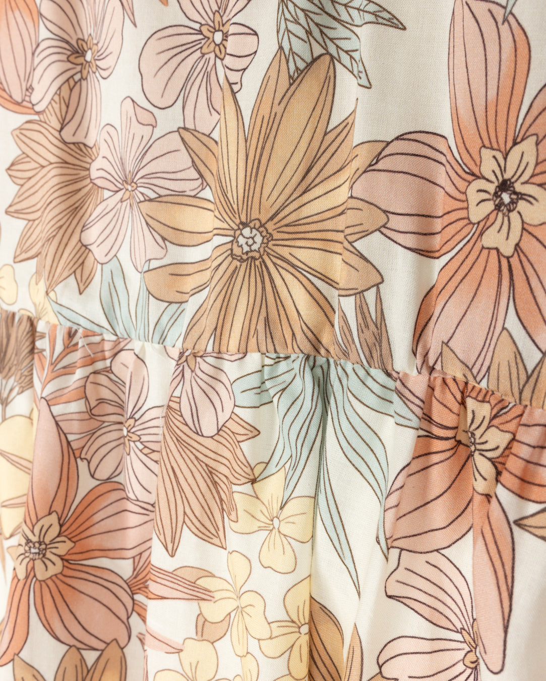 Floral Printed Ruffle Trim Robe