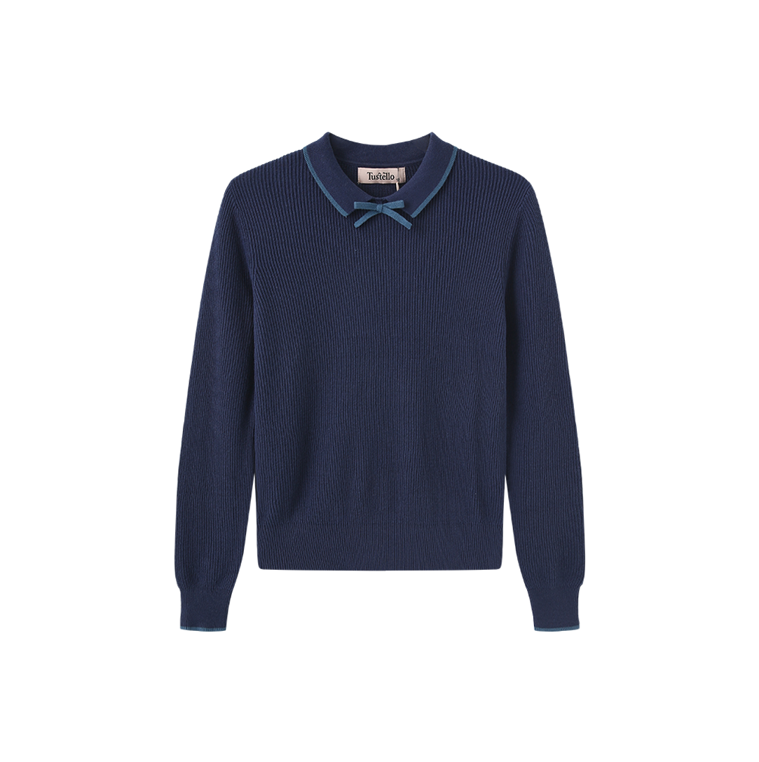 Piko Ribbed Knit Trim Sweater