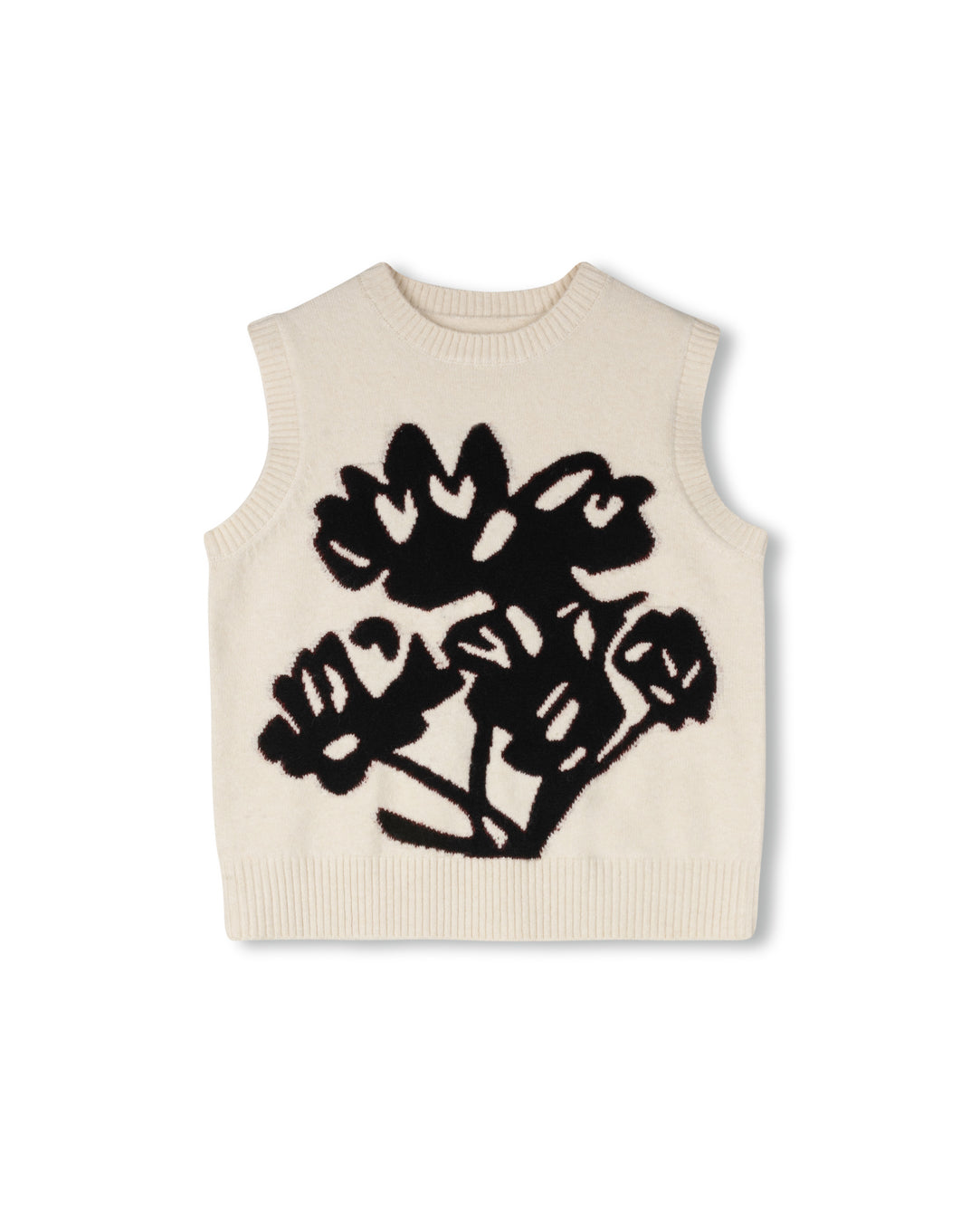 Crew Neck Graphic Knit Vest W-20959