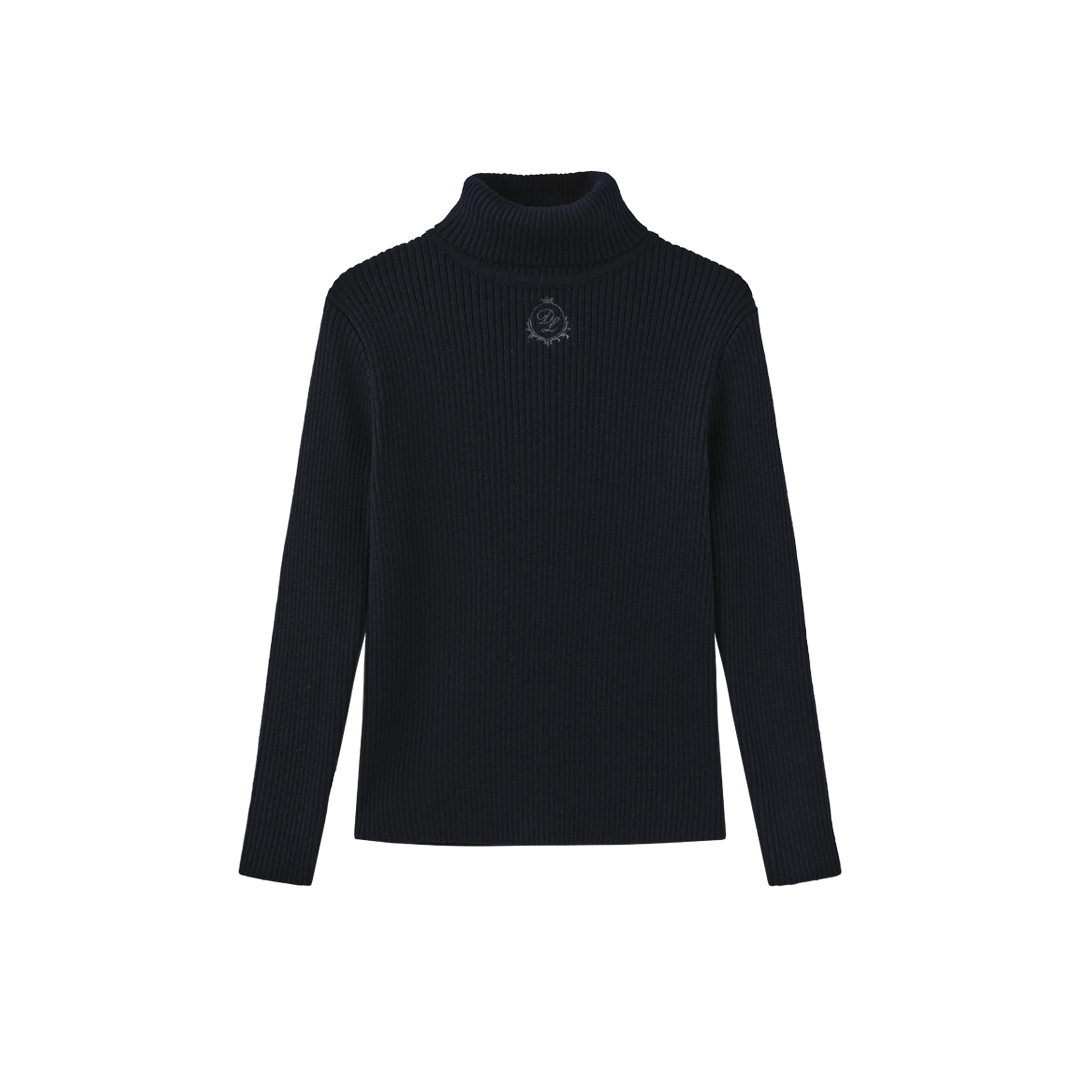 Ribbed Fine Crest Turtlneck