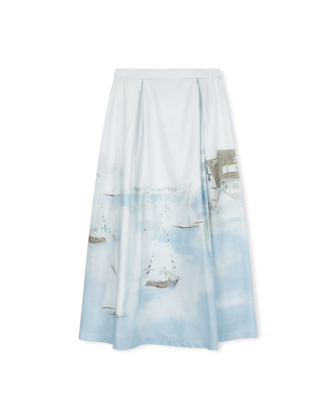 Painted Pleated Button Down Skirt