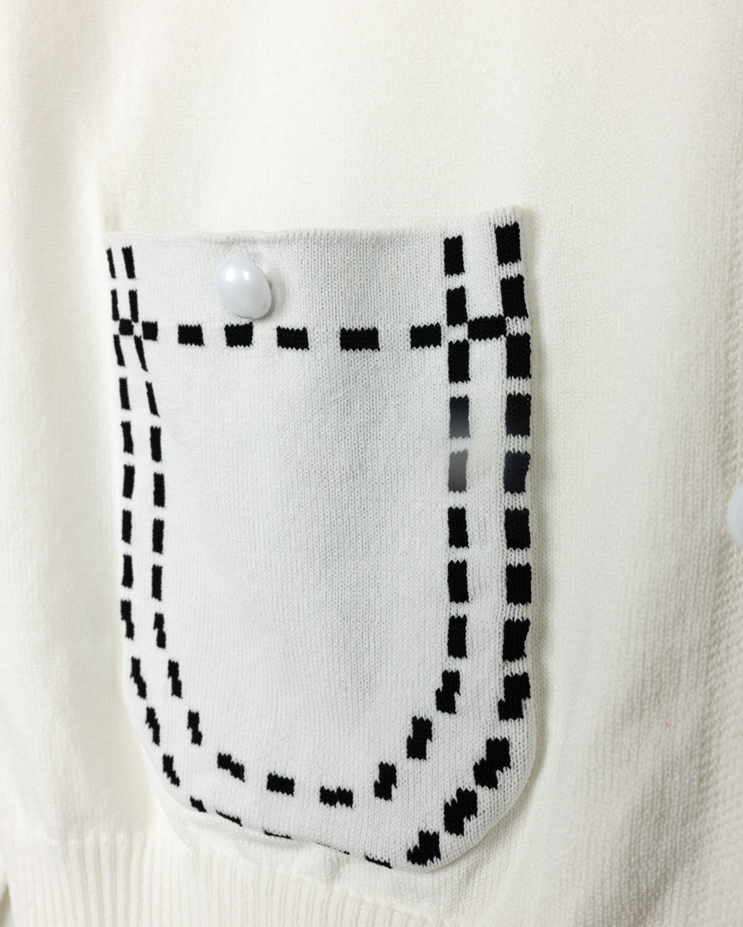 Stitched Trimmed Knit Cardigan