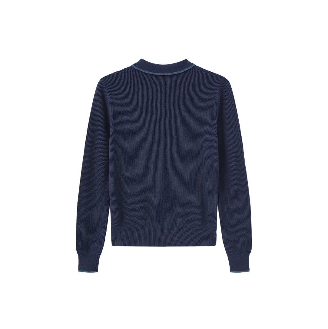 Piko Ribbed Knit Trim Sweater