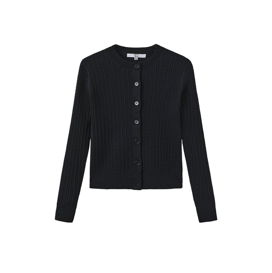 Button Down Cable Knit Cardigan