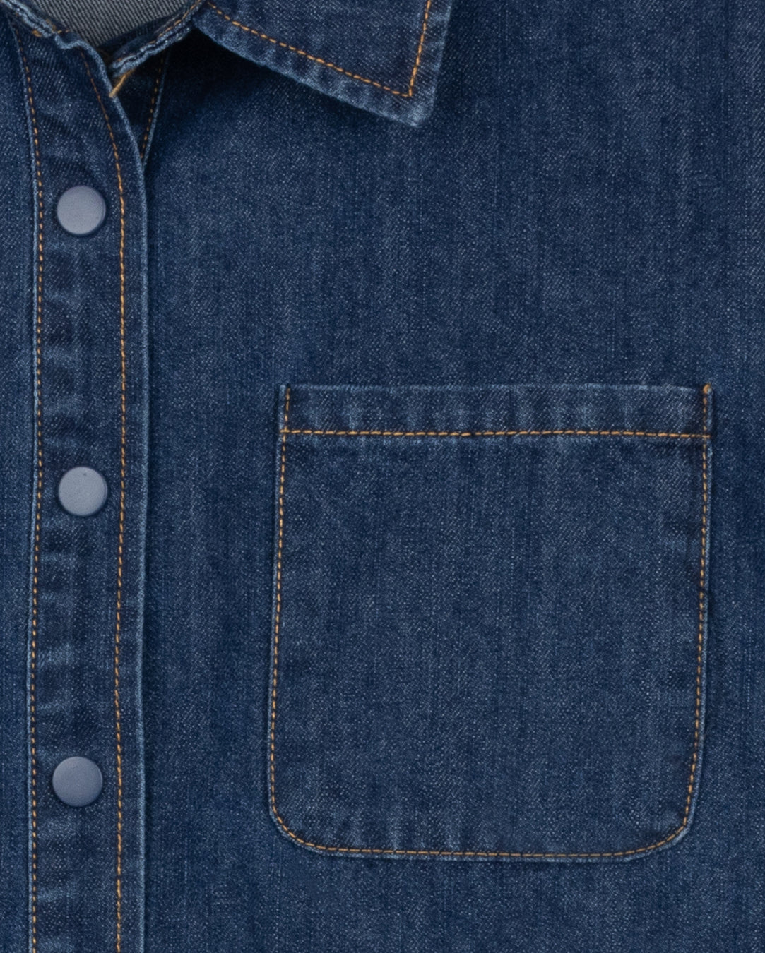 Denim Fray Edge Pocket Blouse