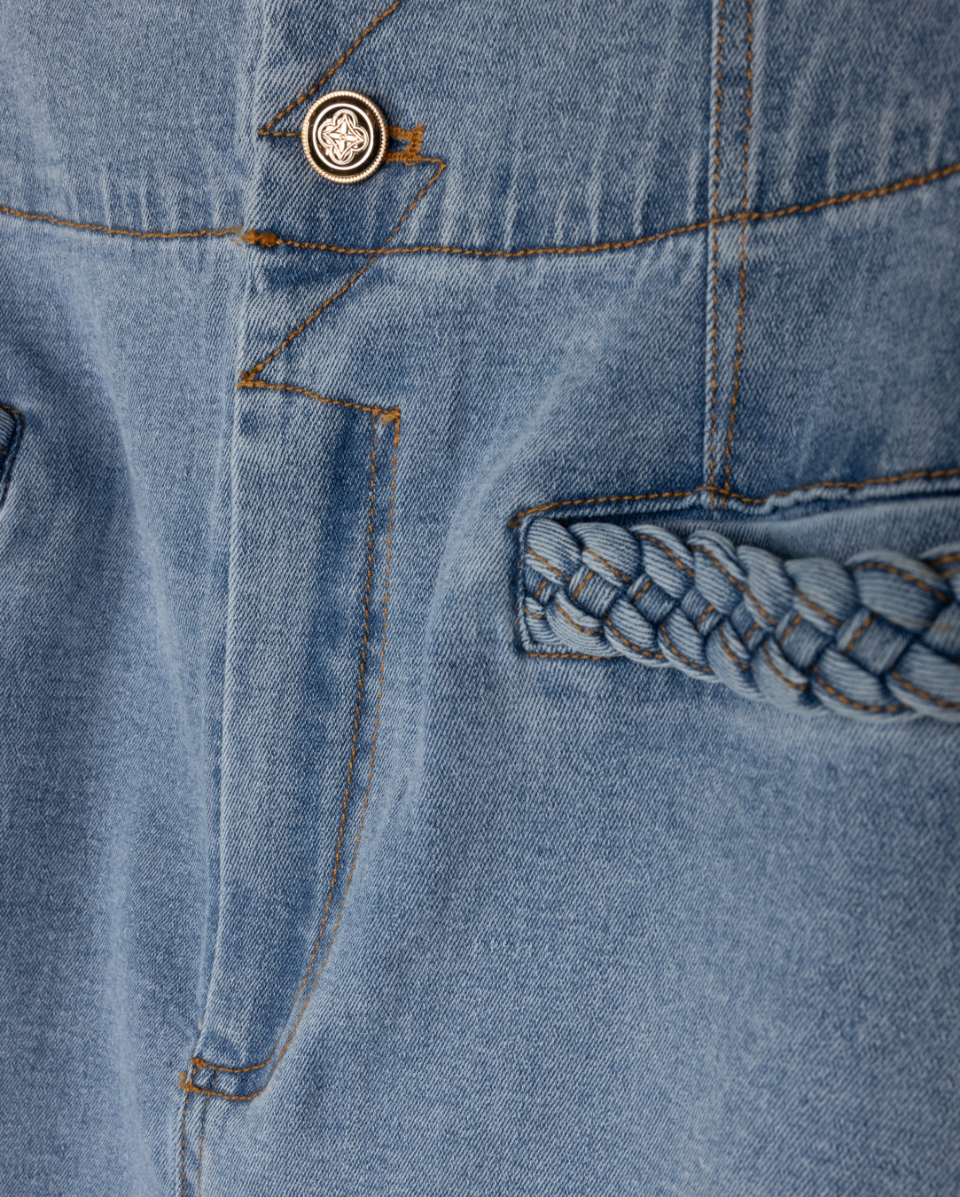 Washed Denim Midi Skirt