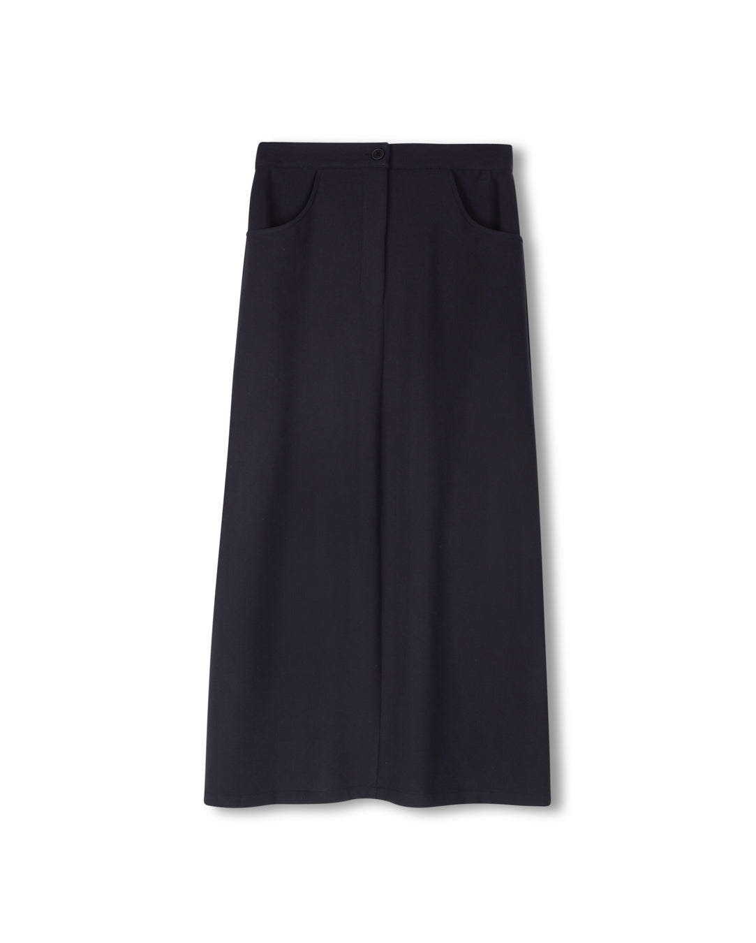 Fly Front Wool A-Line Skirt