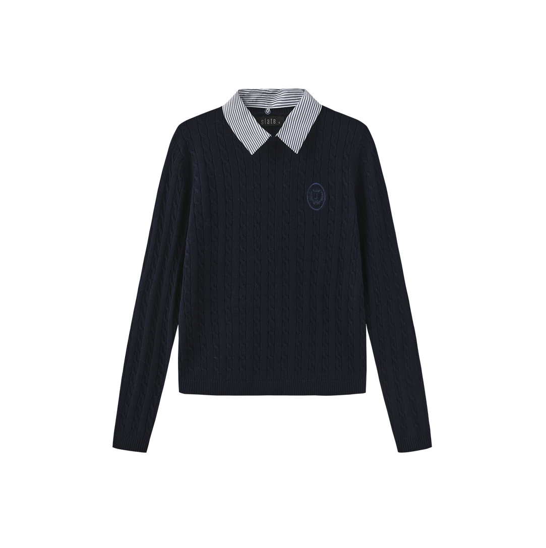 Removable Collar Knit Sweater