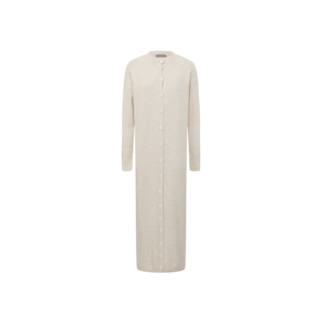 Marled Knit Button Down Dress
