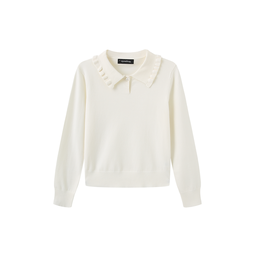 Ruflle Detailed Knit Sweater