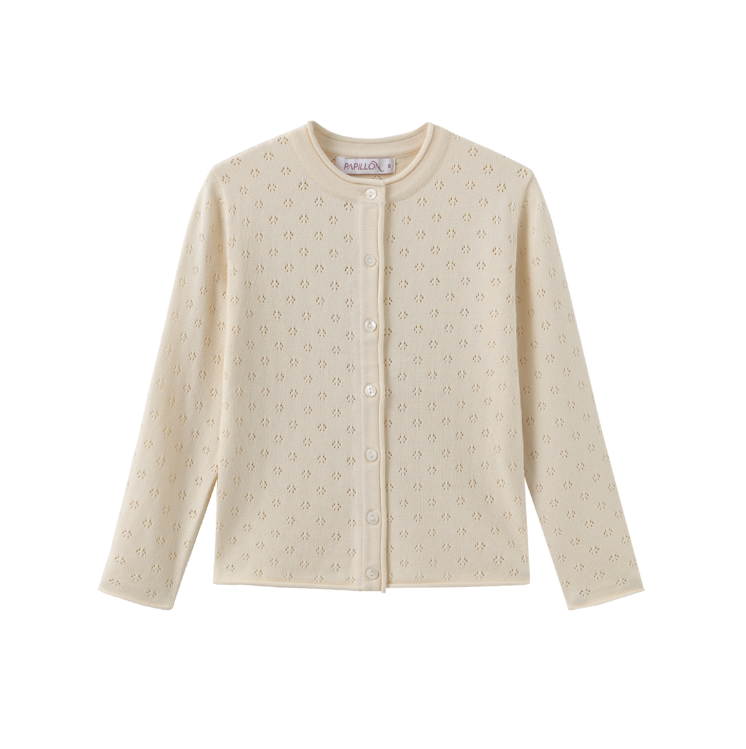 Pointelle  Button Cardigan