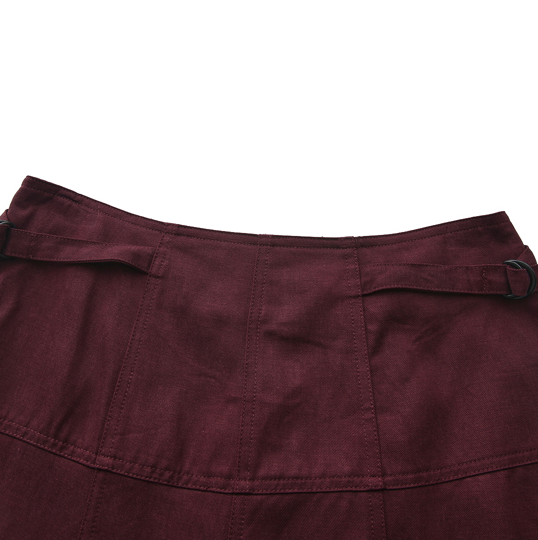 Side Buckle Denim Rings Skirt