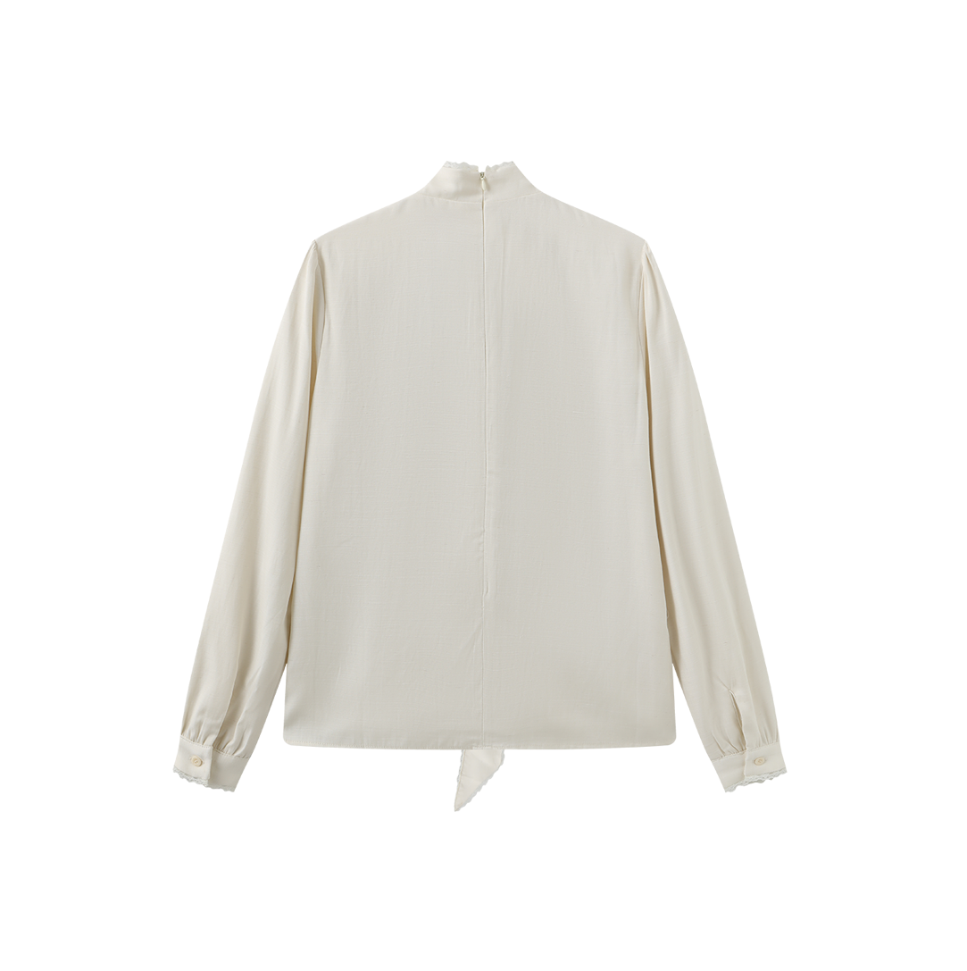 Kim Bow Lace Trimmed Blouse