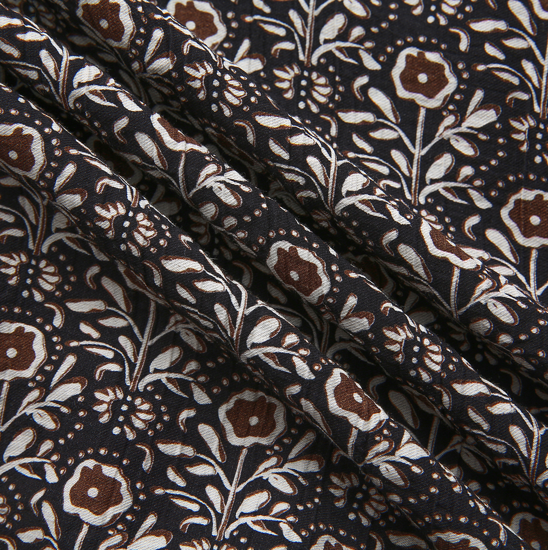 Printed Poplin Double Waisted Dress