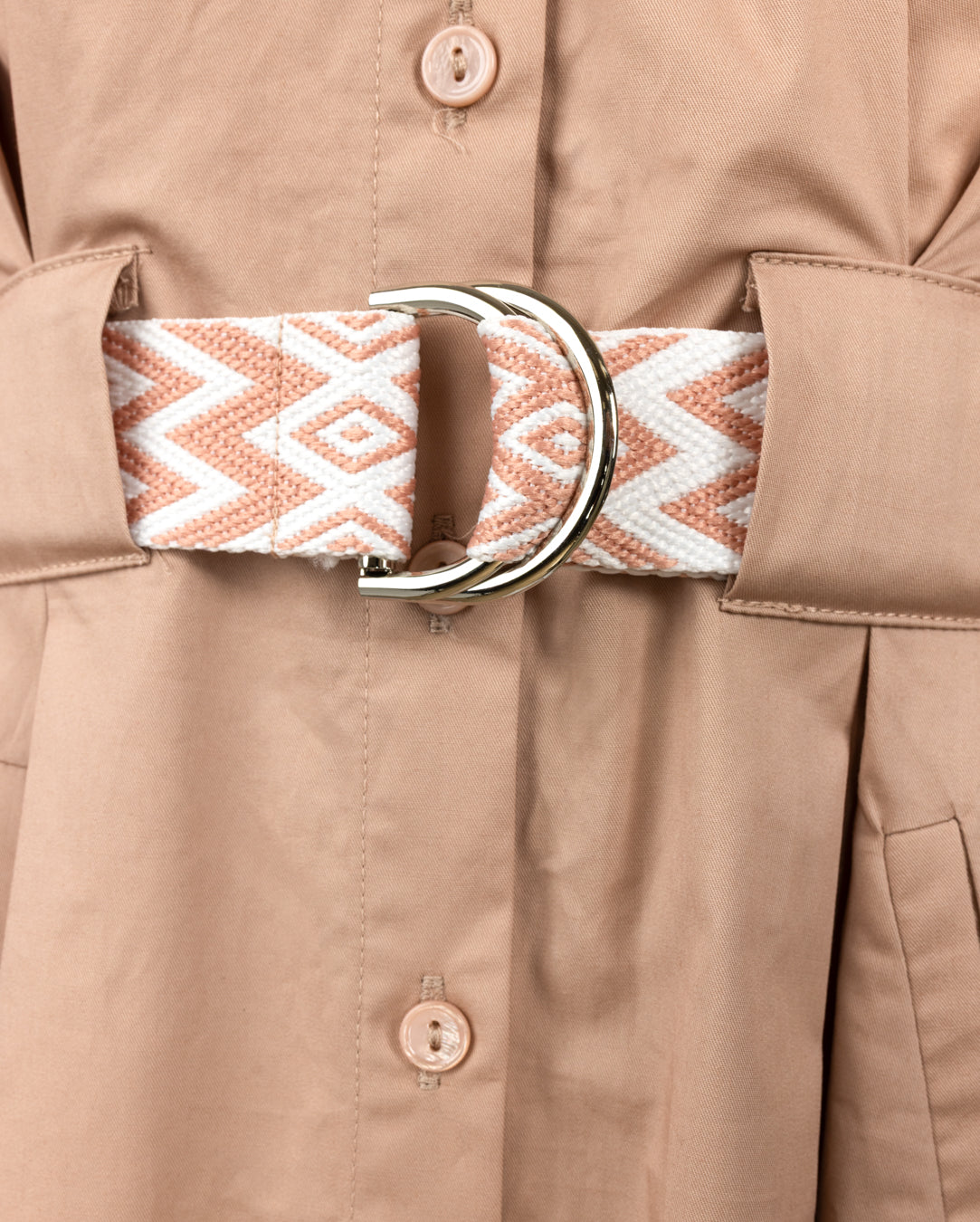 Puff Sleeve Poplin Belt Dress