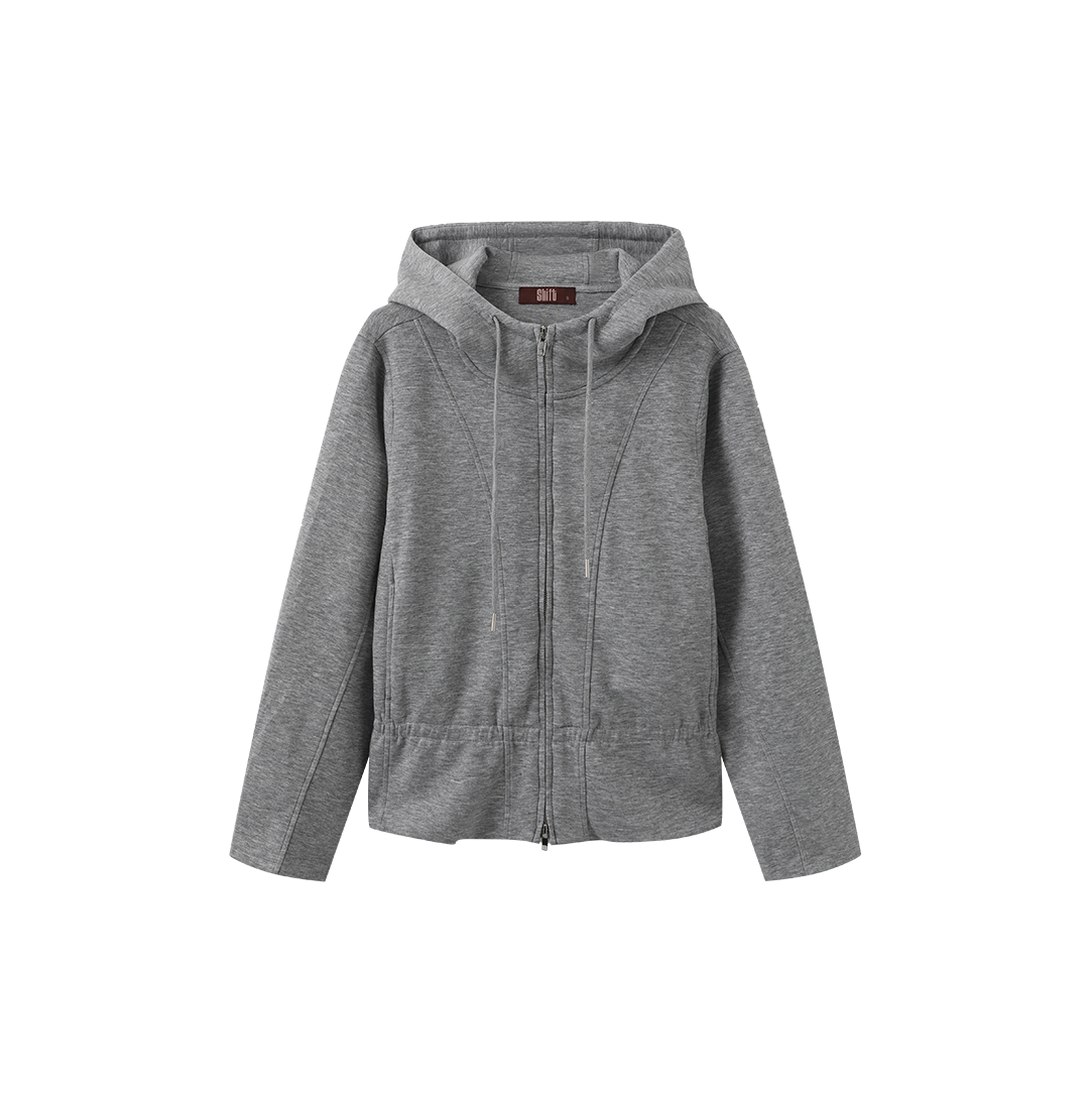 Elastic Zip Up Hoodie