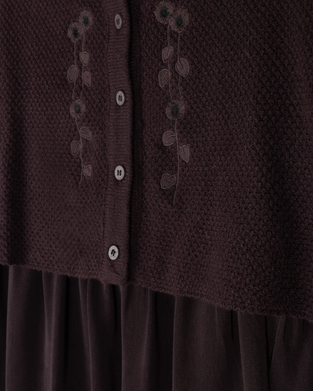 Maxi Robe With Embroidered Cardigan