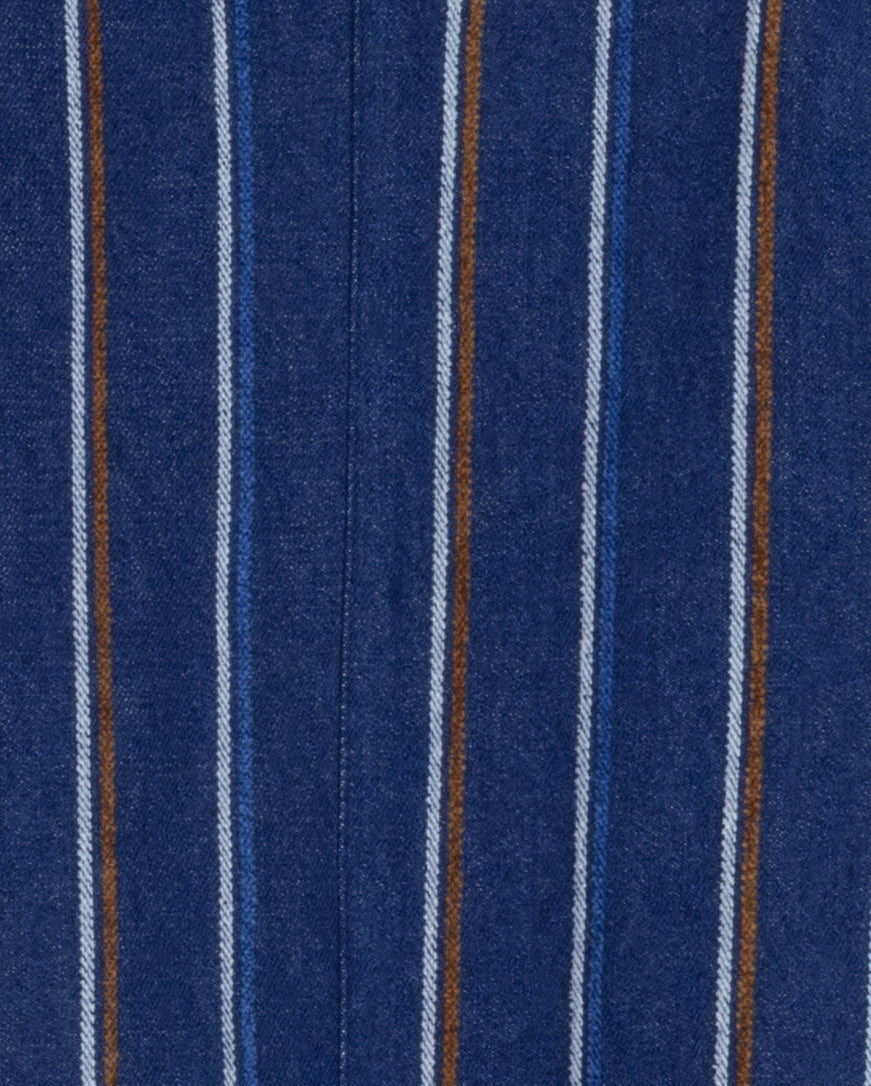 Shaft Seamed V-neck Denim Jumper