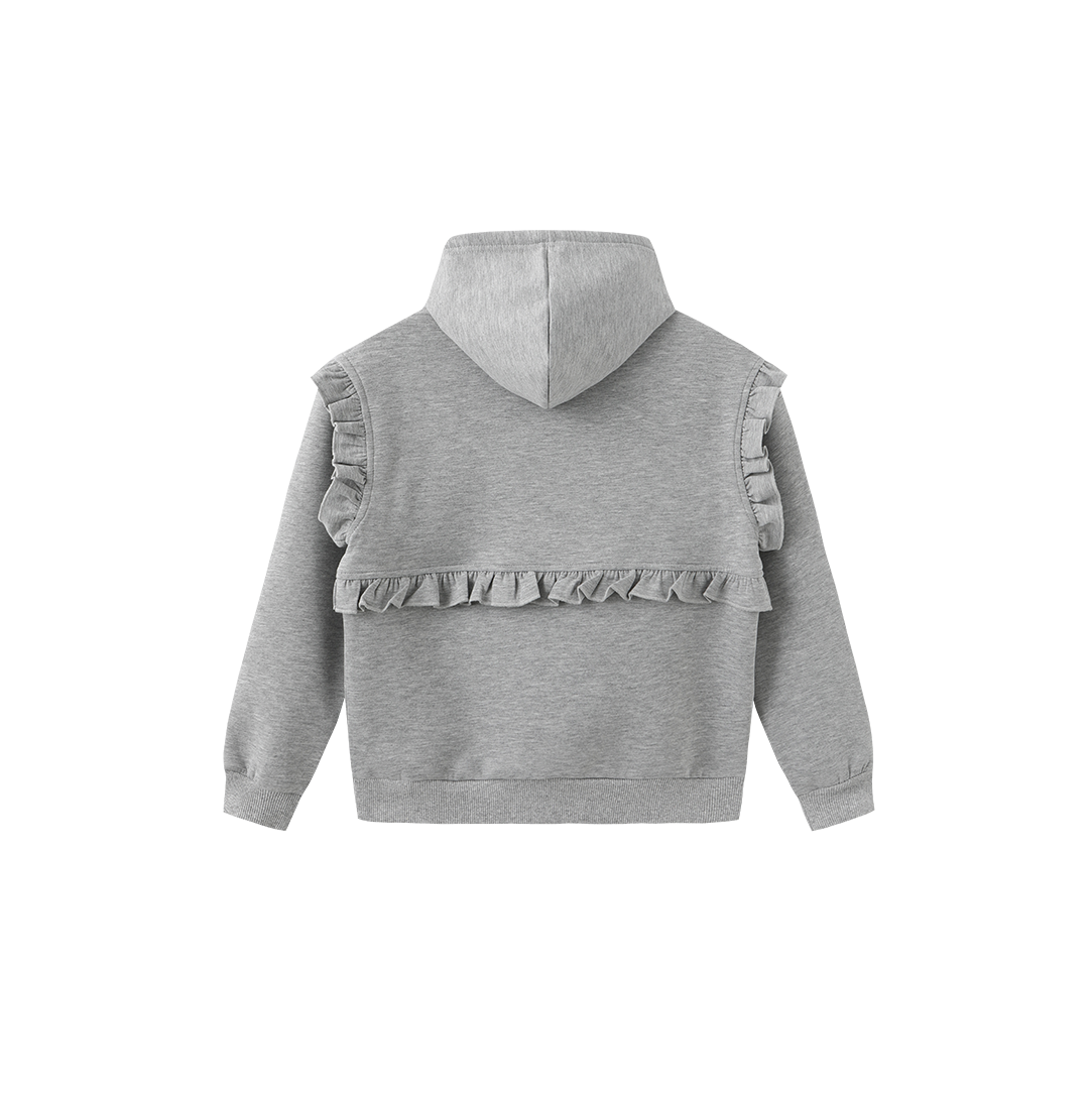 Ruffle Detailed Hooded Sweatshirt