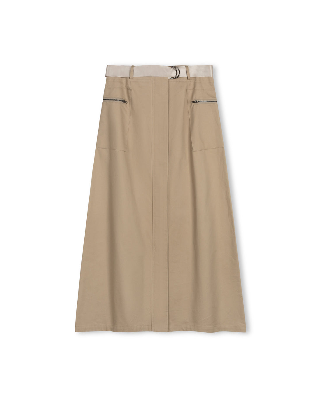 Zipper Pocket Belted Skirt