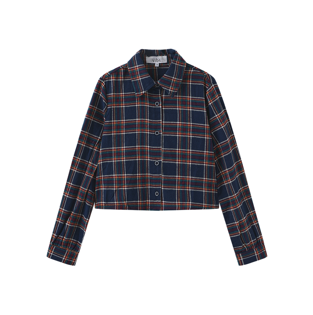 Cropped Plaid Blouse