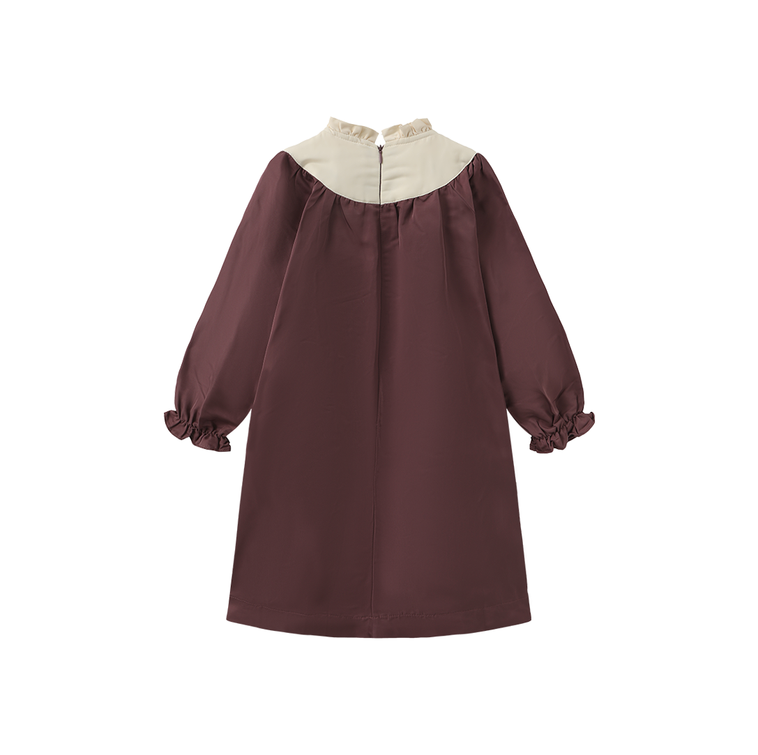 Quilted Neck Taffeta Dress